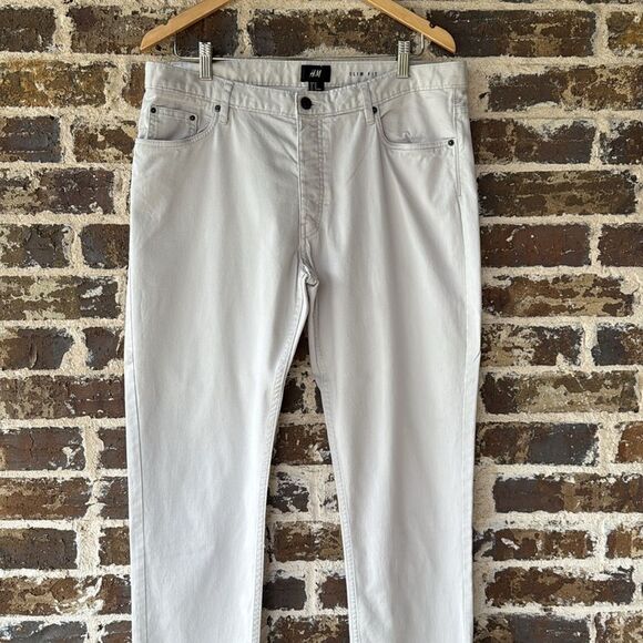 H&M Slim Fit Light Gray Pants Size 34 - Picture 2 of 7